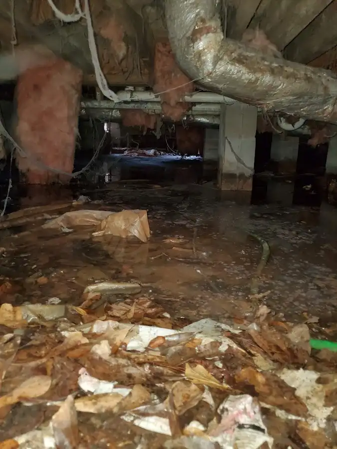 Crawl space flood assessment for Commercial Water Damage Restoration in Boulder Creek